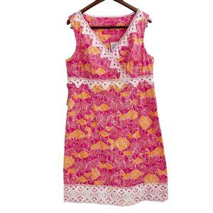 NWT Lilly Pulitzer Jubilee Catherine Printed Eyelet Trim Dress Womens Size 14